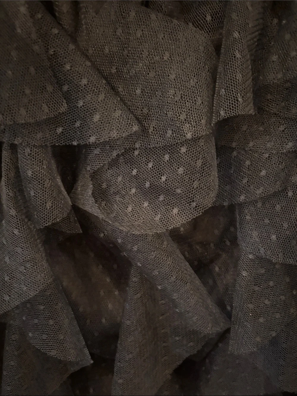 Black Layered Tulle Ruffle Skirt